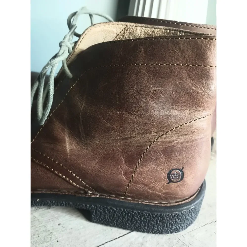 Born Harrison Leather Chukka Boots Mens 10 Oxford Lace Up Cognac Heritage